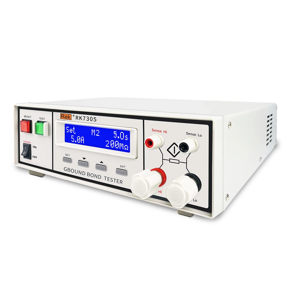 Rek RK7305 Programmable Ground Resistance Tester, Current AC 3-30A, Resistance Range 0-510mΩ