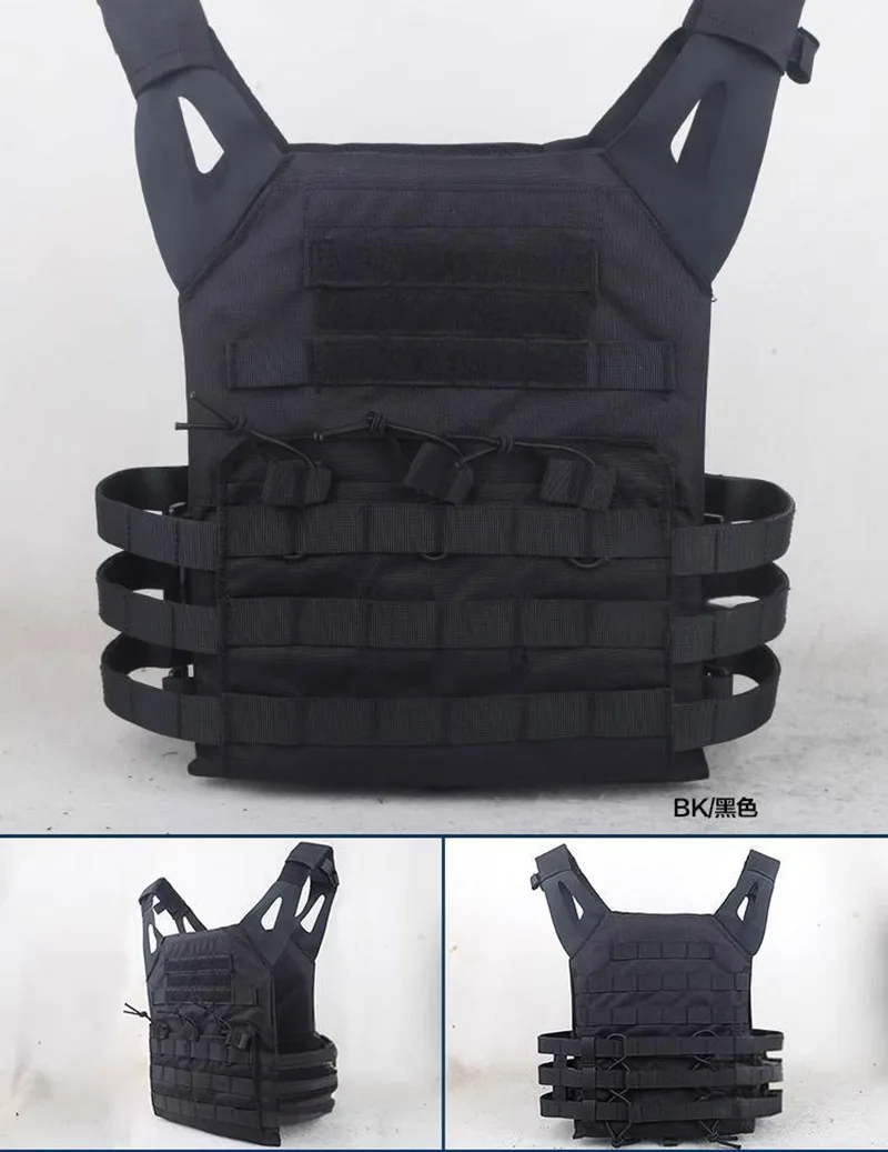 Adjustable 1000D Tactical Vest with Multi-Purpose Pouch Military Outdoor Chest Rig for Hiking Camping Airsoft Survival Gear