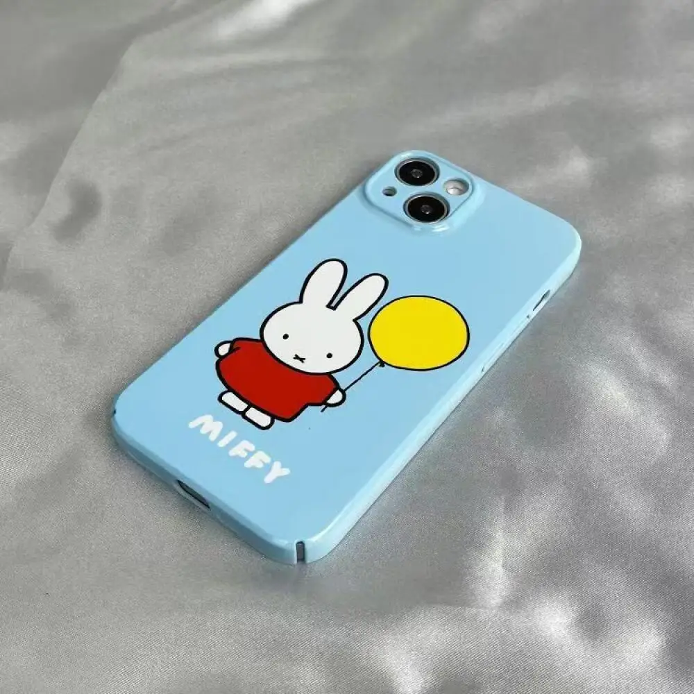 Miffy Rabbit Cartoon Cute Balloon Wrapped Shiny and Hard Phone Case Is Suitable for Iphone16 15 14 13 12 11Pro Max Series