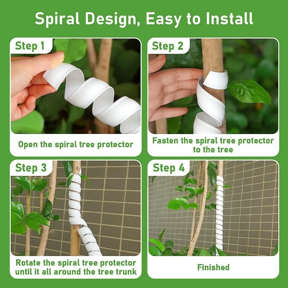 Tree Bark Cover 40cm Tree Bark Protector Plastic Spiral Tree Trunk Protector Tube Wraps Flexible Tree Guard Deer Prevention