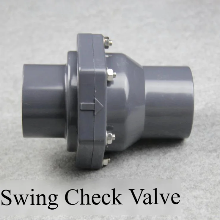 PVC Check Valve UPVC Swing Type Non Return Valve One Way Backflow Preventer for Water Pipe 25mm to 200mm DN20 to DN200