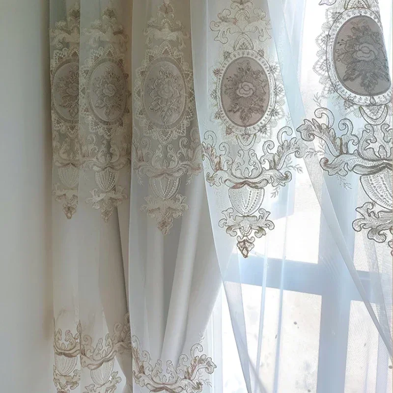 

French Court Lace Blackout Curtains For Living Room Bedroom Dining Study Romantic Luxury WarmColors CustomSize Grace Decor Tulle