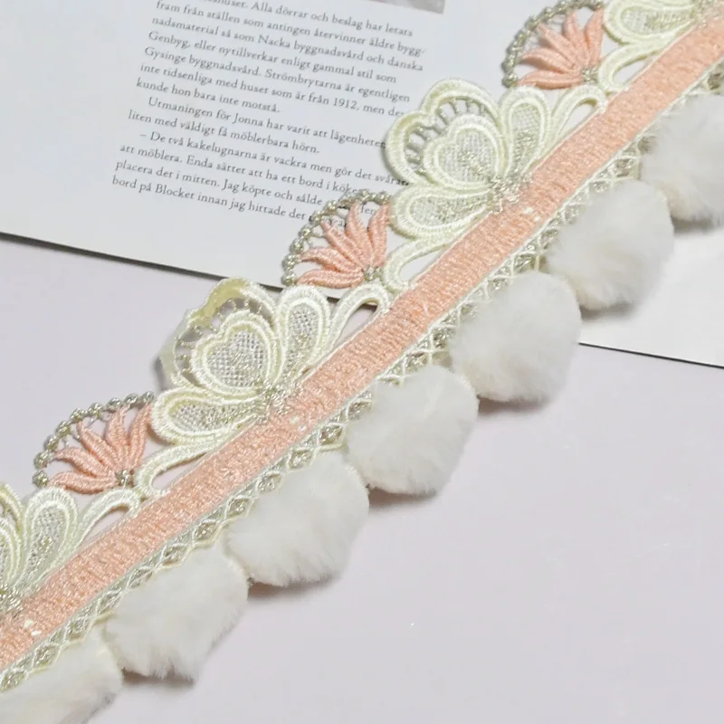 European-style Lace Tassel Fringe Hair Ball Curtain Sofa Tablecloth Accessories Lace Trim Diy Pompom Decoration