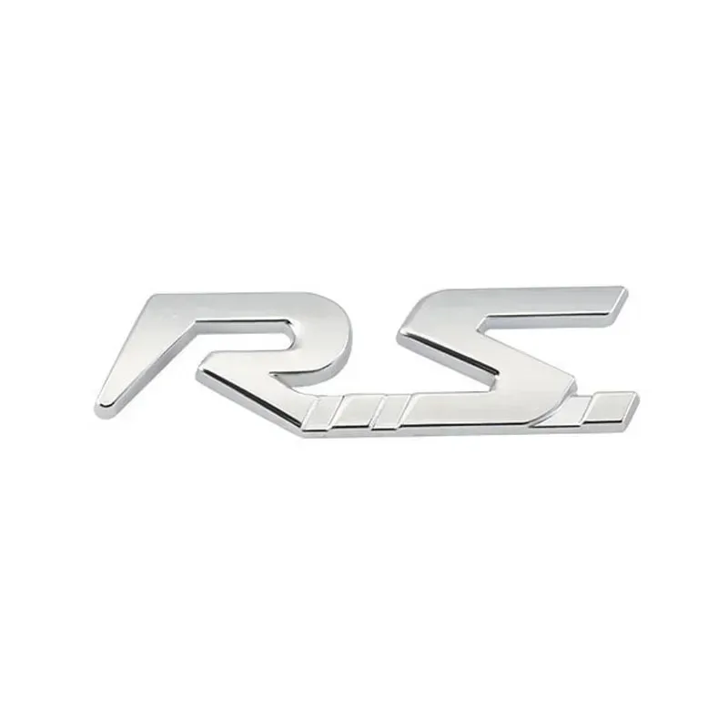 3D Metal RS Logo Car Rear Trunk Side Fender Emblem Badge Sticker Decal for Renault Megane Laguna Duster Captur Fluence Espace