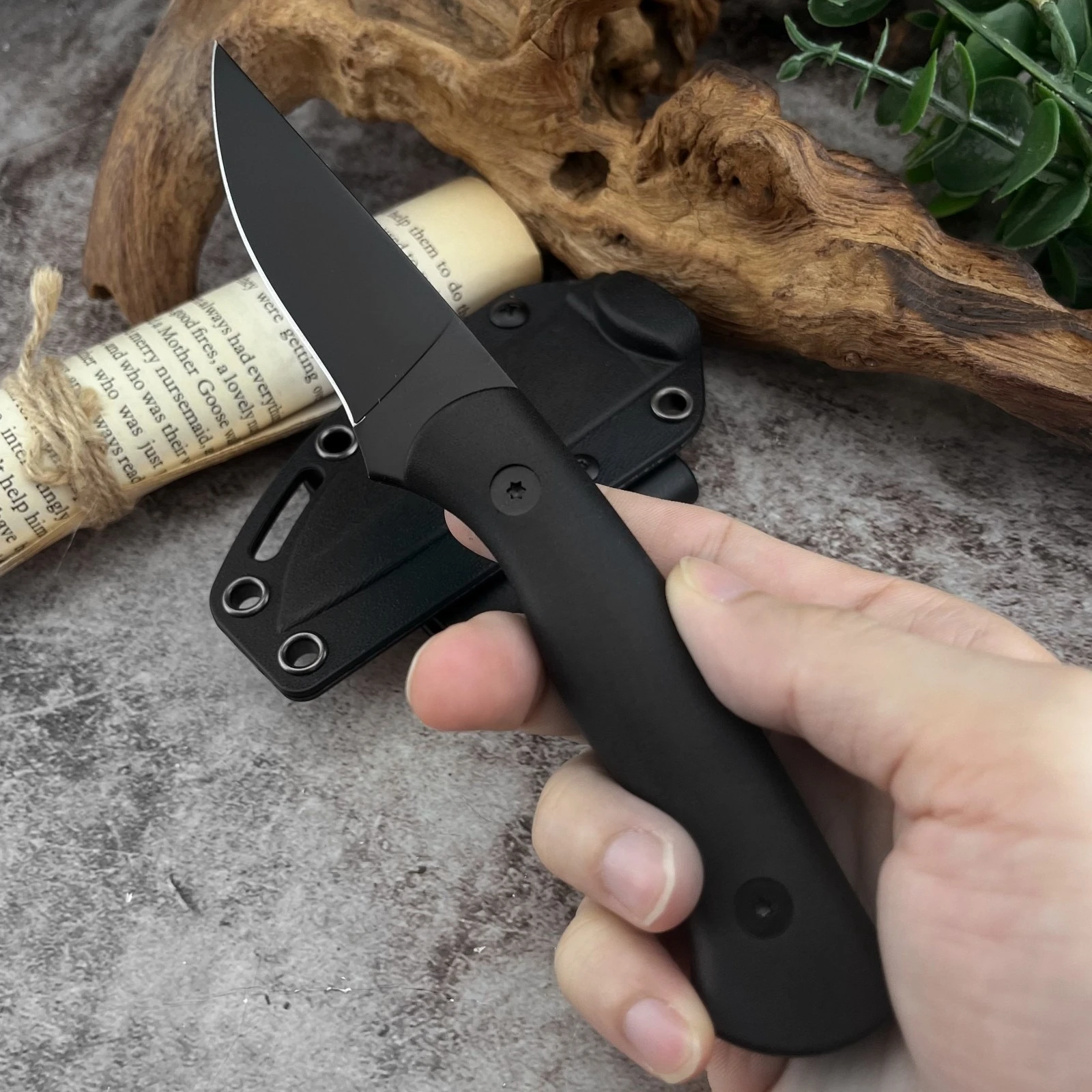 

Малый нож с фиксированным клинком и ножнами, клинок из стали 7Cr13Mov, рукоять из нейлонового волокна, EDC, для активного отдыха, кемпинга, рыбалки