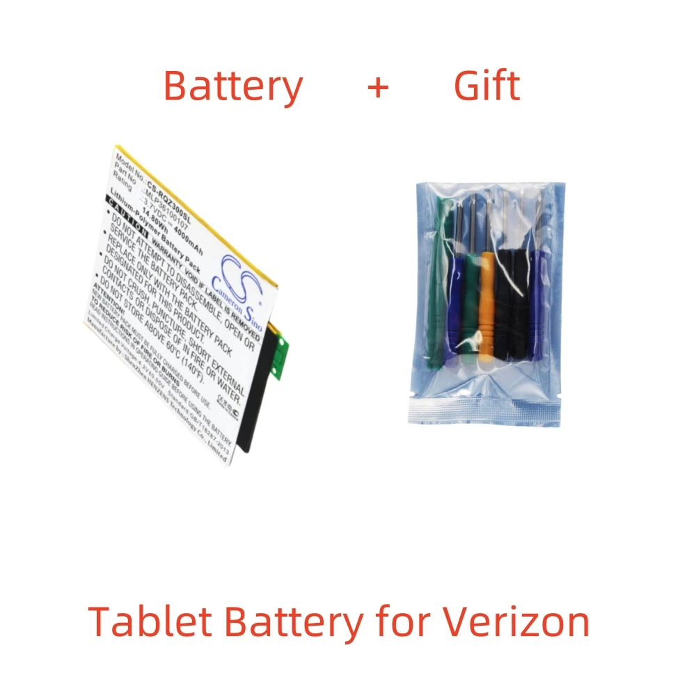 Batería de tableta de polímero de litio para Verizon, 3,7 V, 4000 mAh, QTAQZ3 Ellipsis Kids Ellipsis Kids LTE QTAQZ3KID, MLP 36100107   SQU-1408