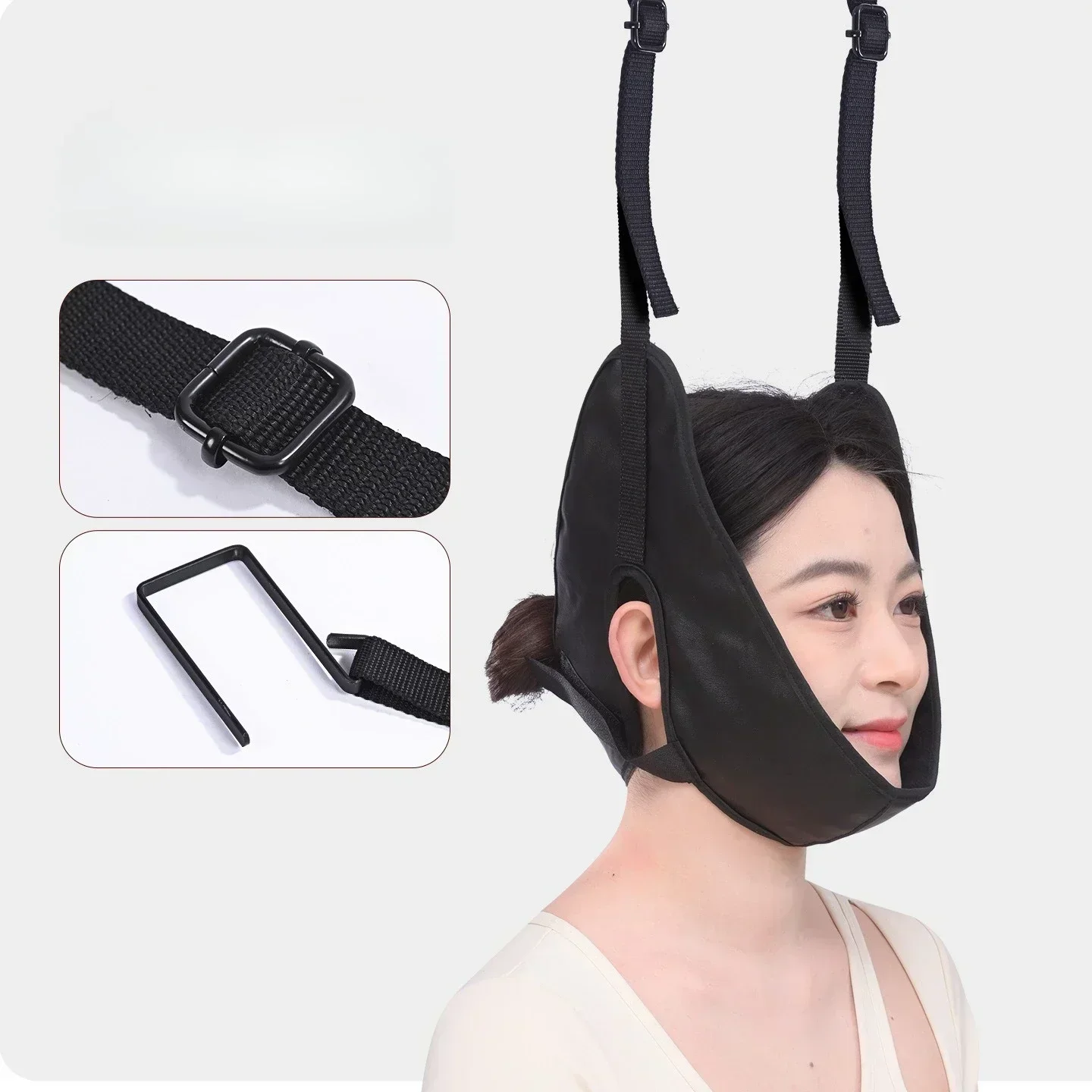 Upgraded version of door hanging cervical brace, with thickened neck support and cervical fixation strap to relieve breathabilit