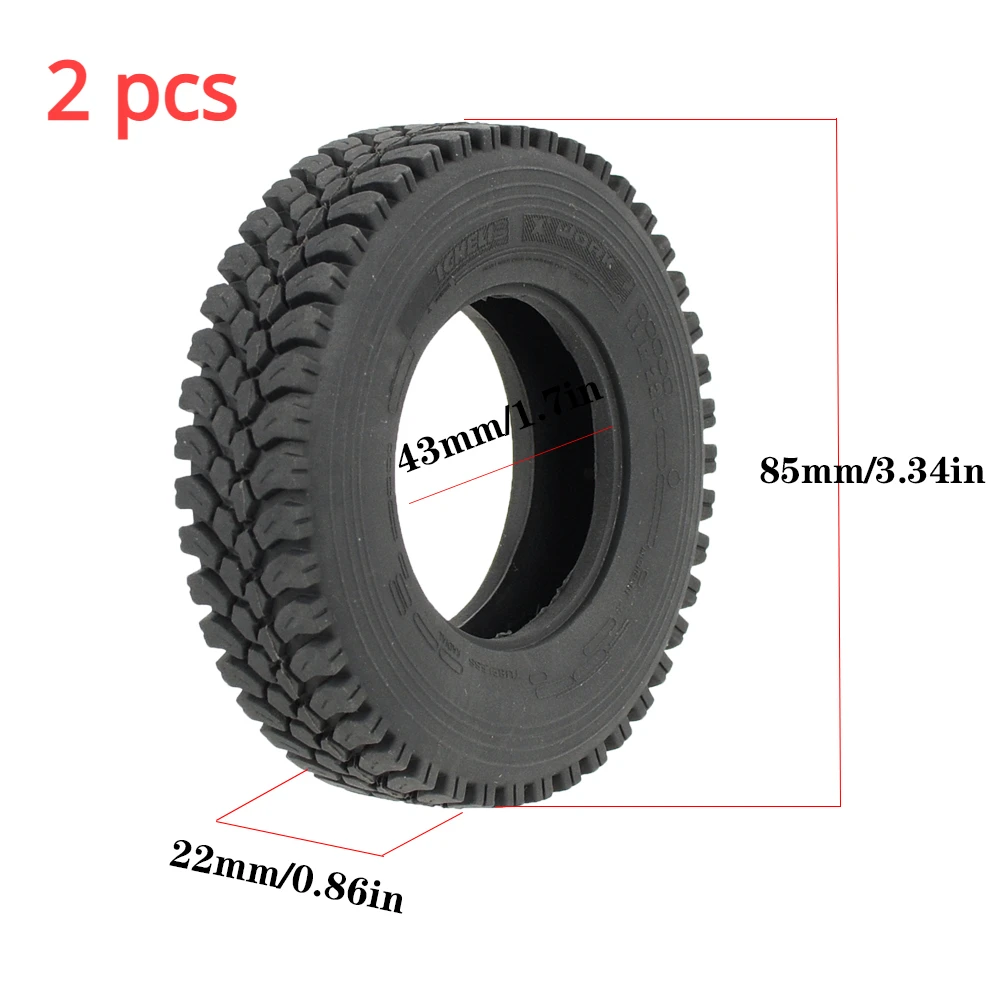 2 Stuks Rubberen Banden voor 1/14 Tamiya RC Truck Auto Voor Scania 770S Voor Volvo FH16 Voor Man