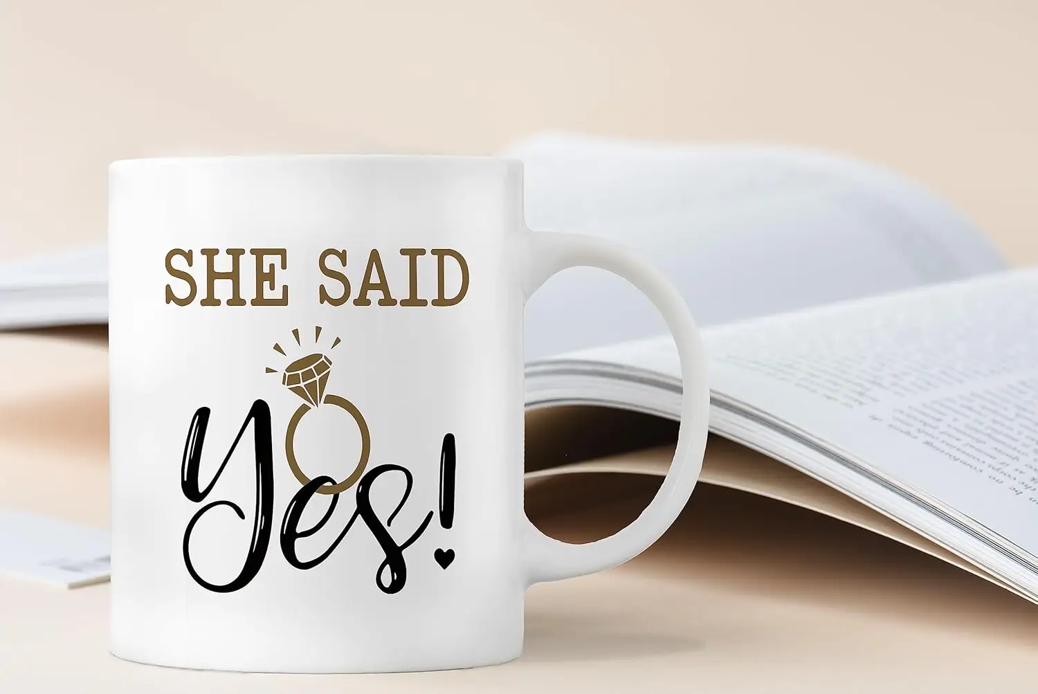 Engagement Proposal Coffee Mugs Mug,Wedding Valentines Engagement Gifts for Bride Groom Husband Wife Girlfriend Boyfriend,She Sa