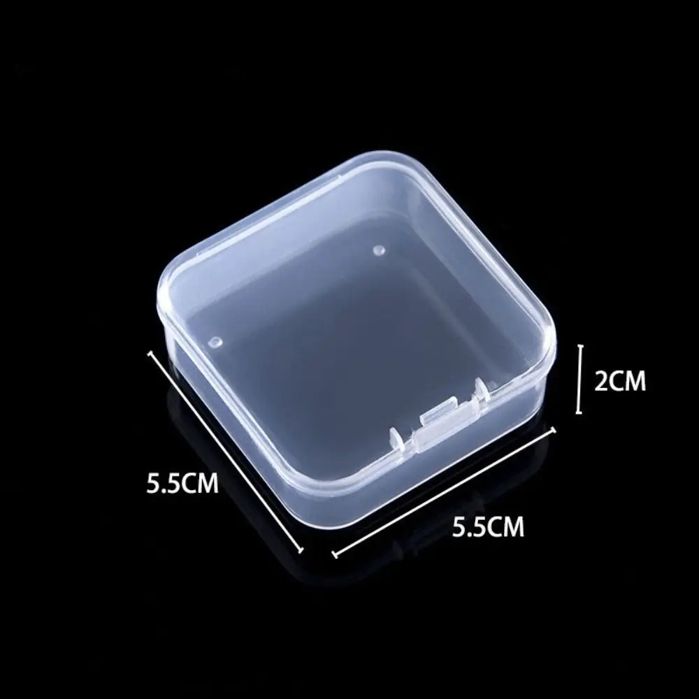 Portable Square Storage Box Transparent Durable Jewelry Beads Container Plastic Fishing Tools Accessories Power Tools Holder