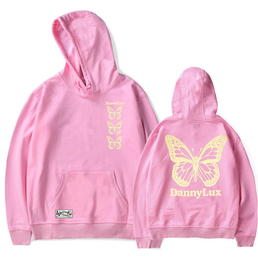 DannyLux-Sudadera con capucha de mariposa para hombre y mujer, suéter informal con estampado de caras y gráficos populares, ropa de calle, 2023