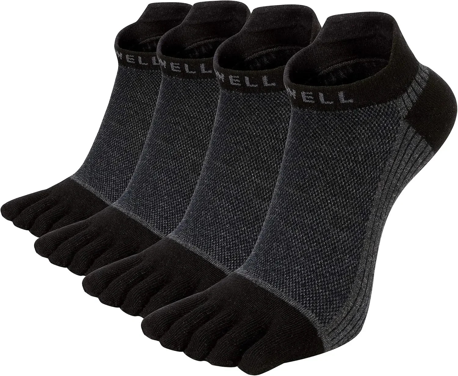 

Cotton Toe Socks Five Finger Socks No Show Crew Athletic Running Socks 4 Pairs,Size 7-11