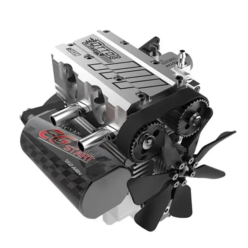 TOYAN FS-L200AC Engine Model 7cc Inline 2 Cylinders 4 Stroke Air Cooled Nitro Built Engine Model Kit