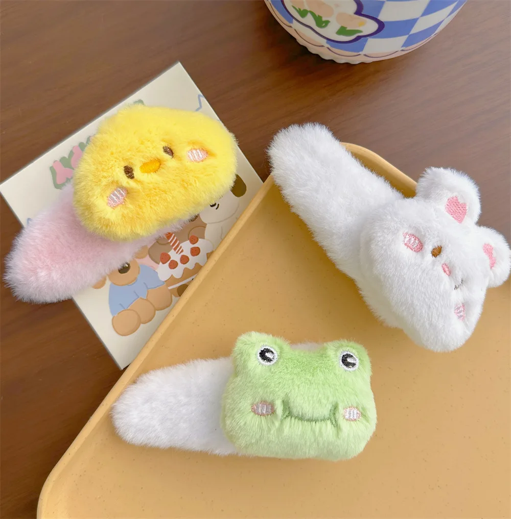 

Kawaii заколка для волос плюшевые животные BB клип осень новый модный аксессуар для волос для студентов