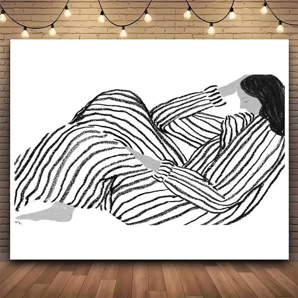 Classic S-Sofia Lind Body Line Modern Tapestry Print Large Tapestry Wall Hanging Wall Tapestry  Decor Living Room Bedroom Home