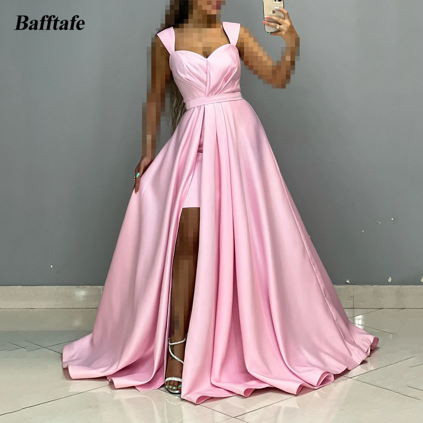 

Bafftafe 2 Pieces A Line Satin Prom Evening Dresses With Overskirt Corset Back Long Formal Occasion Party Dress 빅사이즈 파티드레스 2024