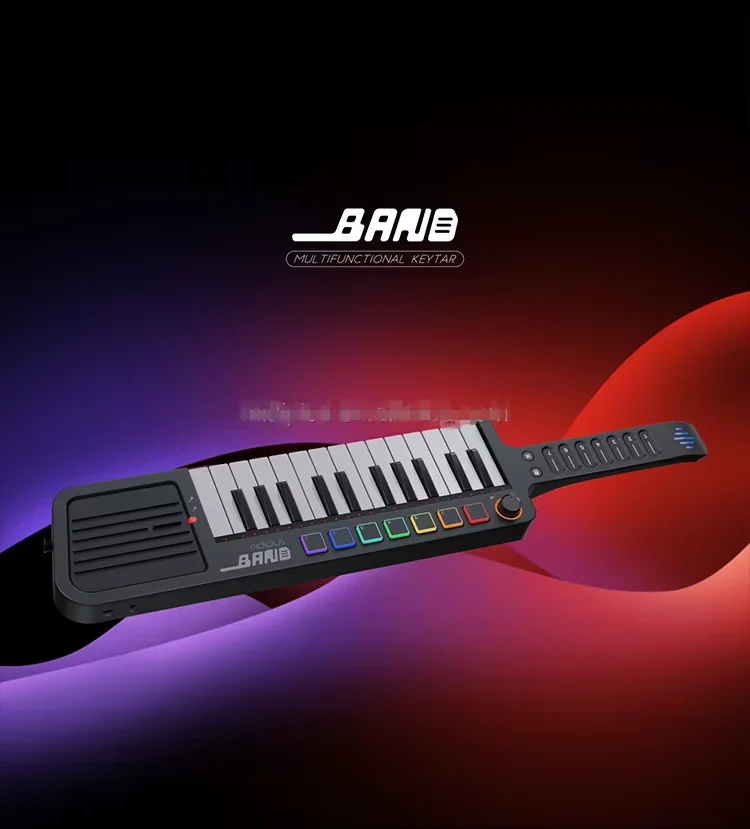 MIDIPLUS 25-Key Portable Electronic Organ Versatile Multi-Functional Music Keyboard for Band Guitarists Durable ABS Material