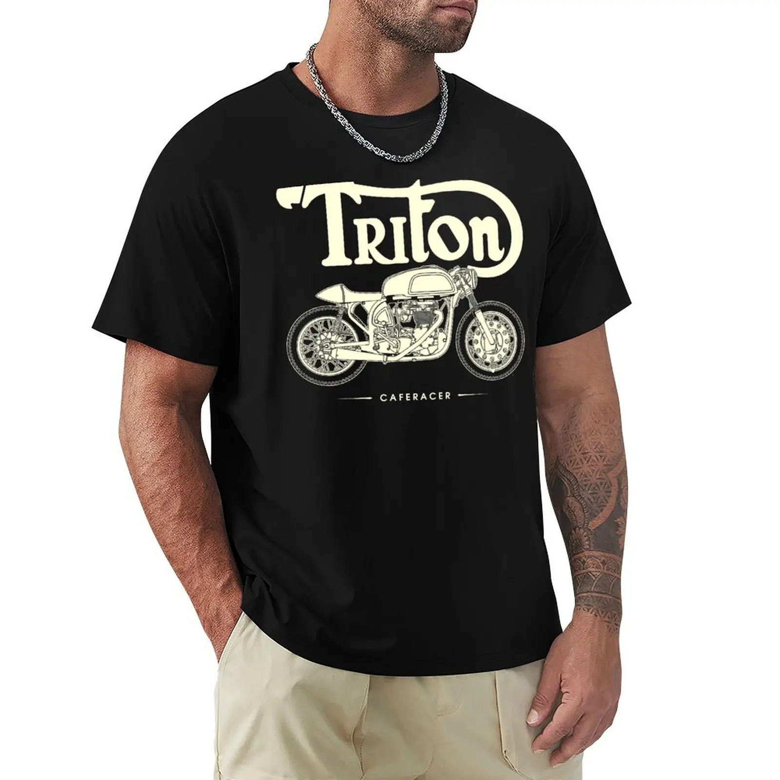 

Triton Cafe Racer T-Shirt summer top Short sleeve tee essential t shirt compression shirt men