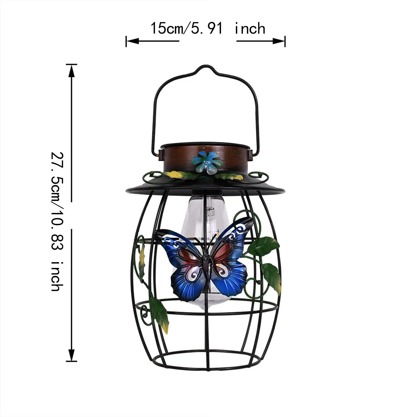 Solar Lantern Outdoor Light Metal Hanging Solar Light for Tree Pathway Table