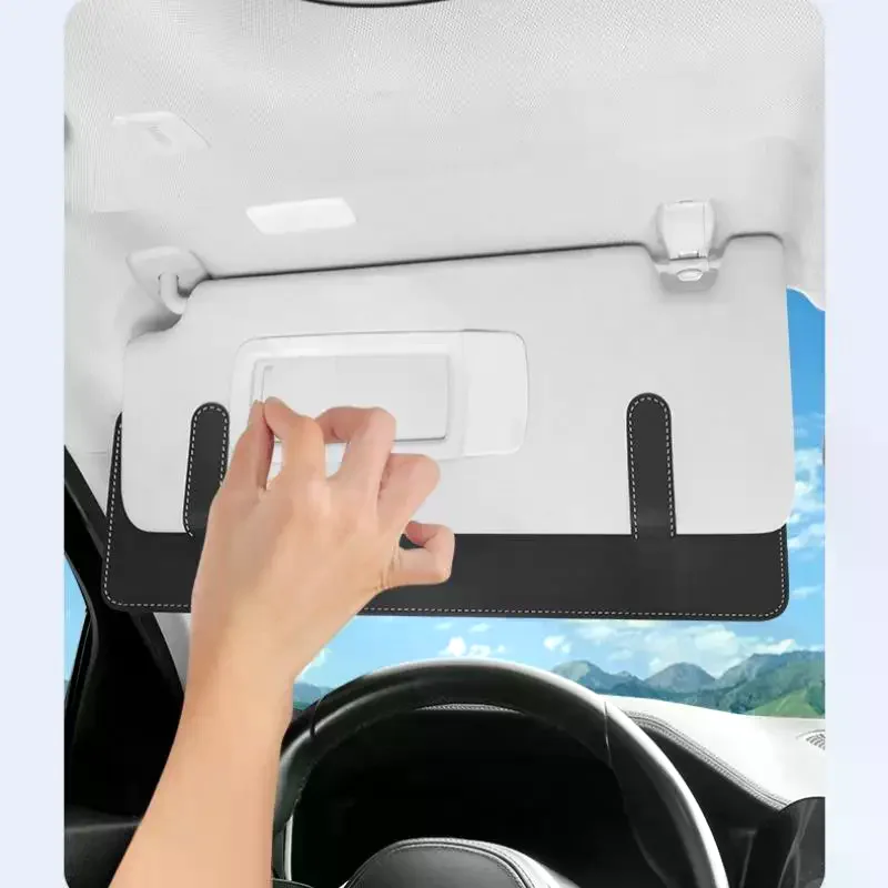 1Pcs Car Window Glasses And Card Storage Blocker Car Sun Visor Extender Can Store Sundries Sun Blocker For Auto Accessories