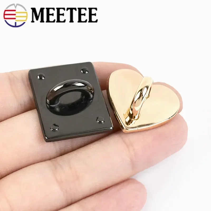 10/20Pcs Meetee Metal Heart D Ring Buckle Bag Side Clip Buckles Non-detachable Hook Clasp DIY Hardware Decoration Accessories