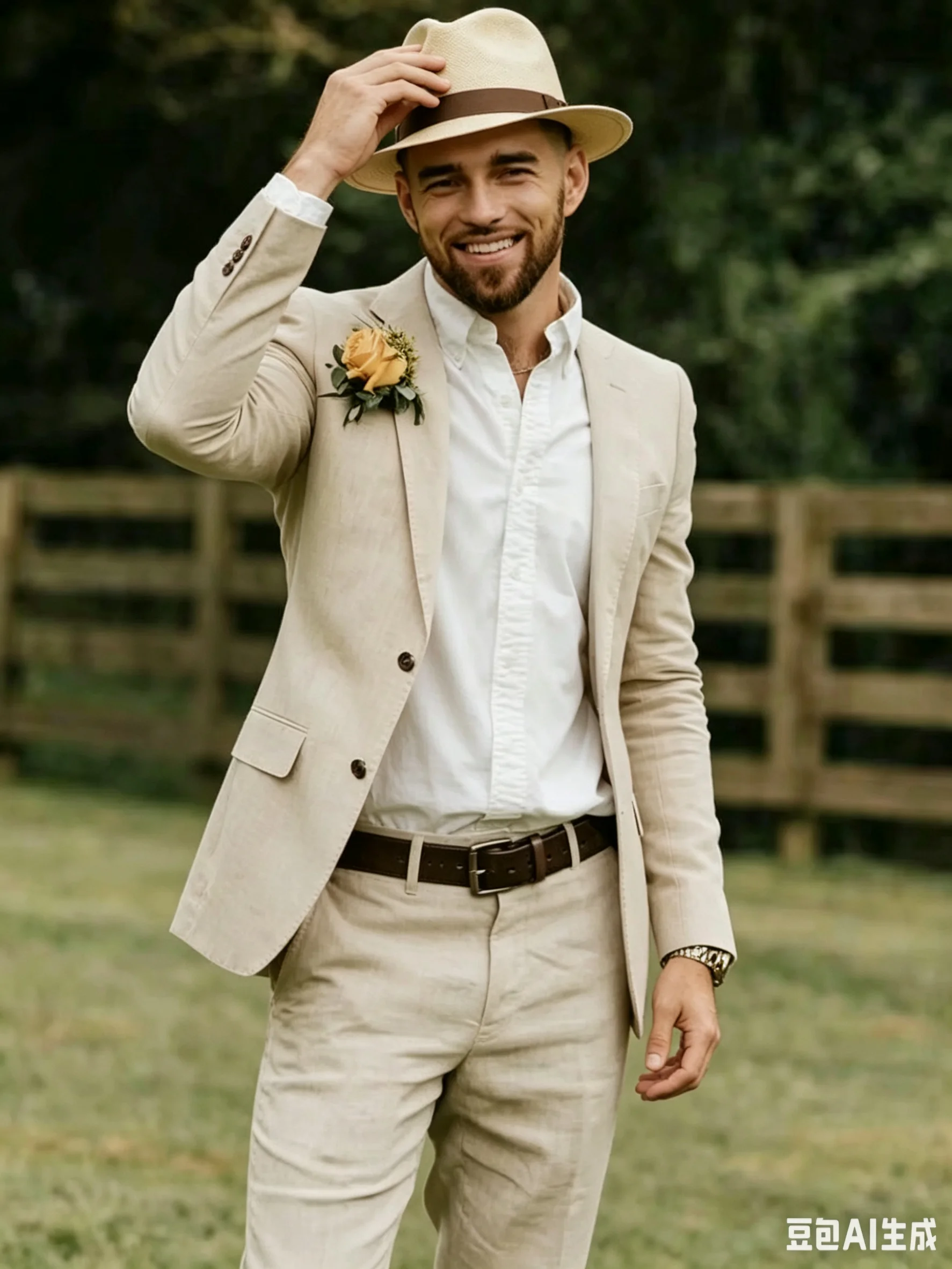 

Summer Slim Fit 2 Pieces Beige/Blue Linen Men's Wedding Suits Casual Groom Tuxedo Suits Party Prom Men Clothes Beach Outfits