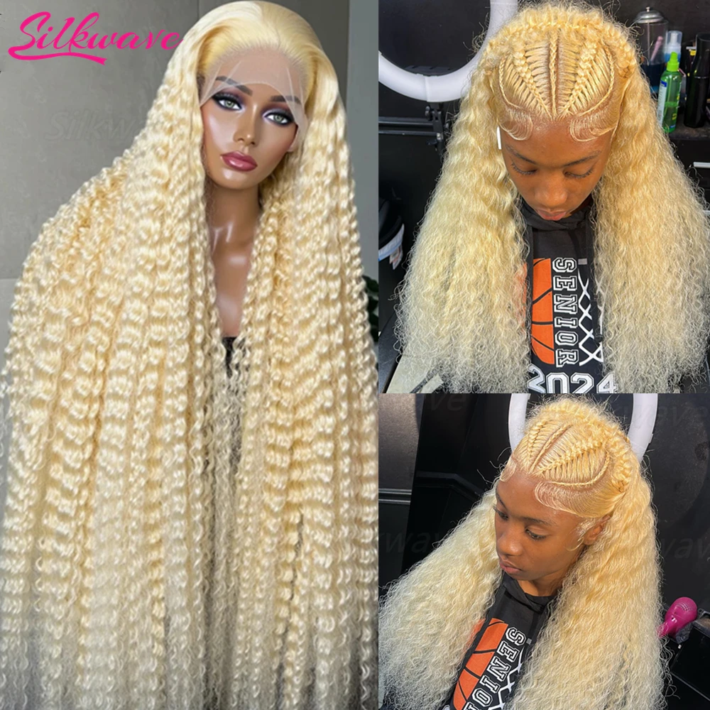 Silkwave 613 Honey Blonde Color 13x6 HD Lace Frontal Wig Human Hair Curly Wig Deep Wave 13x4 Lace Front Human Hair Wig For Women