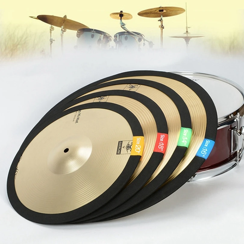 14 16 18 20 Inch Portable Lightweight Polyester Fibre Cymbal Mute Circle Ring Drum Set Hi-hat Practice Silencers pad dampener