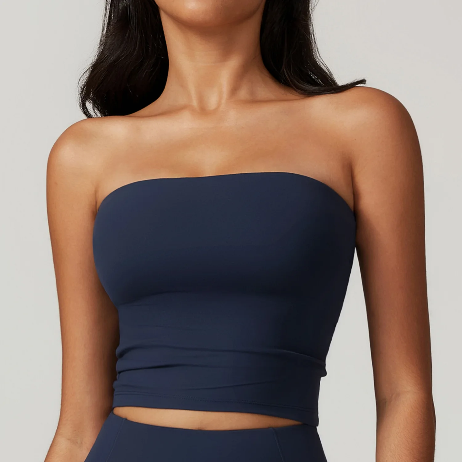 

European and American strapless strapless sexy back sports bra women shock resistant quick drying fitness yoga top strapless