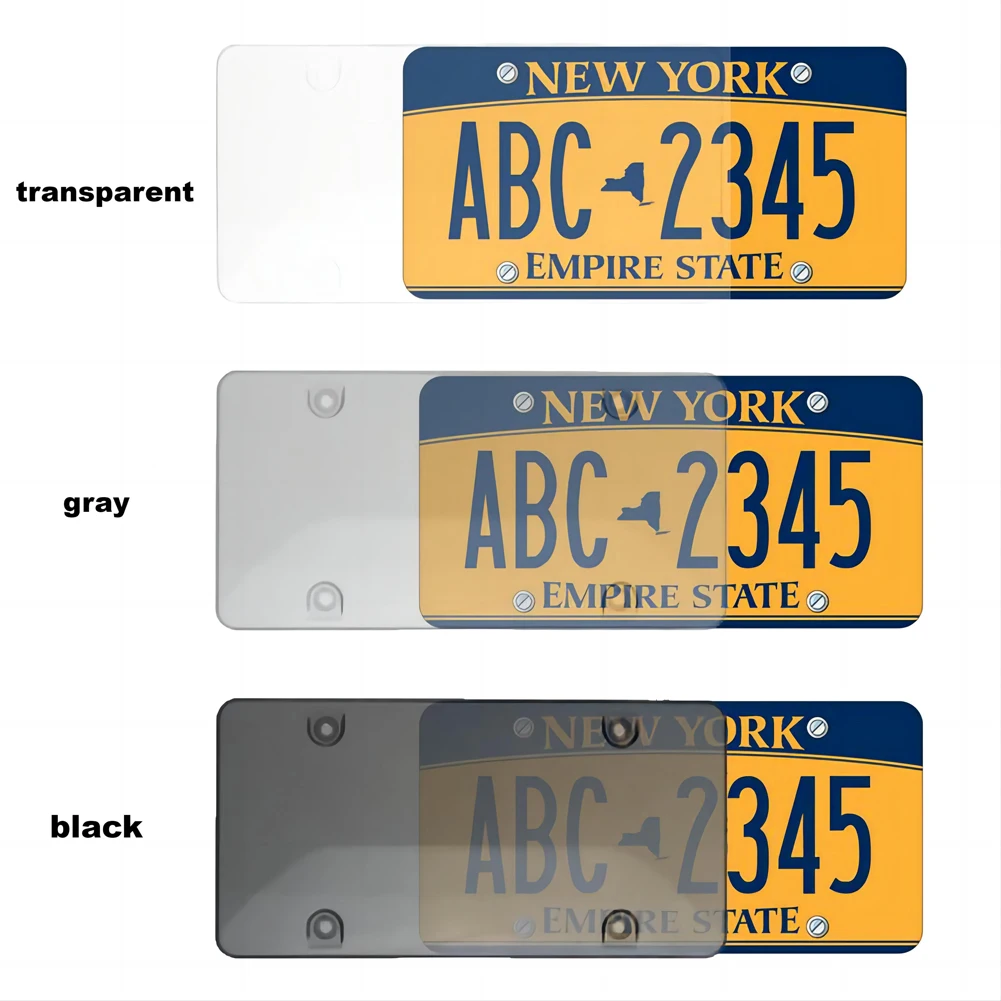 

2Pcs Transparent License Plate Protector Clear Flat License Plate Cover with Screws Black Caps Unbreakable License Plate Shields