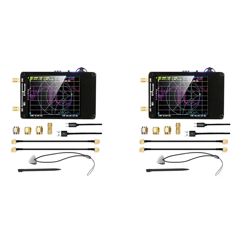 AT21-2X Upgraded Version Nanovna-H Vector Network Antenna Analyzer 10Khz-1.5Ghz MF VHF UHF With SD Card Slot