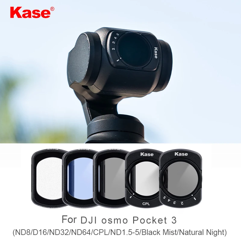 Kase ND8 D16 ND32 ND64 CPL ND1.5-5 Black Mist Natural Night Camera Filter For DJl osmo Pocket 3 