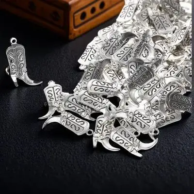 100pcs Alloy Jewelry Pendants Boot-Shaped Charms For Diy Necklace Bracelet Key Ring Unique Decorative Pendant Supplies
