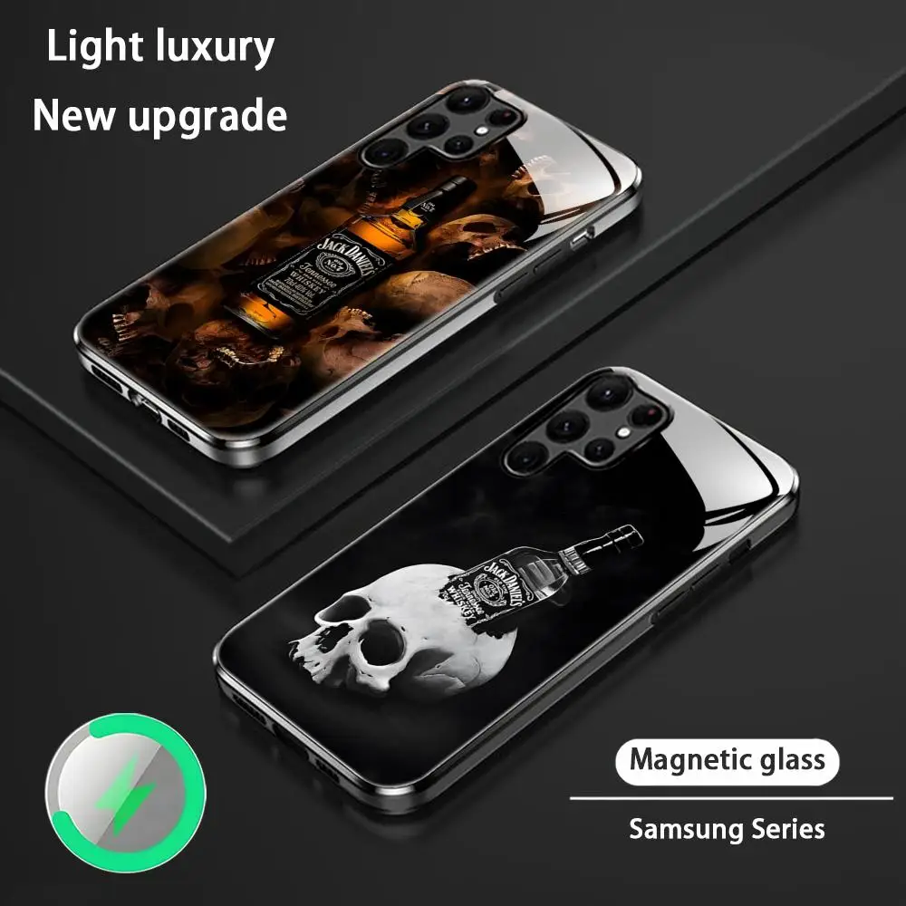 J-jackS whisky d-da-nieiES funda de teléfono para Samsung S25 S24 S23 S22 S21 S20 Plus Ultra Note20 funda magnética de vidrio