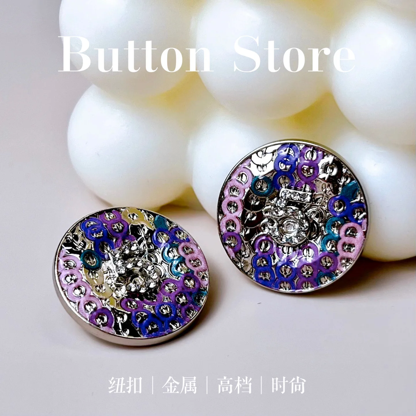 6PCS Vintage enamel pattern digital metal buttons chambray buttons suit fur coat decorative buttons trend accessories