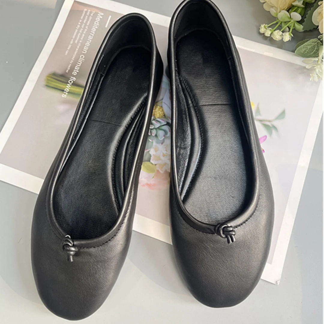 

Maxdutti Woman Shoes Loafers Women's Nordic Minimalist Genuine Leather Commuting Flat Shoes Black Slip on Shoes For Woman