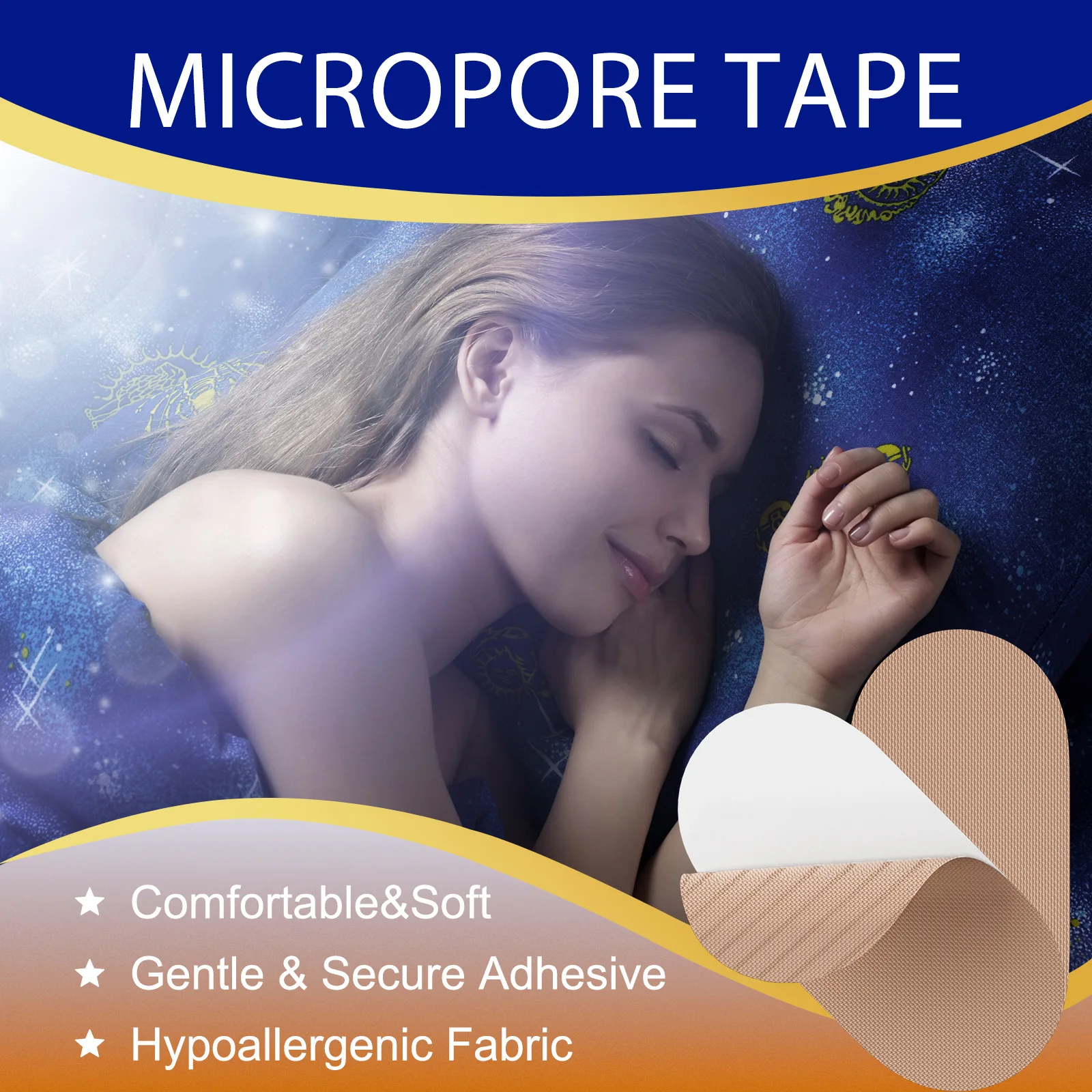 42Pcs Oval Shaped Sleep Closure Patch With Elastic Cloth For Correcting Mouth Breathing Stopping Snoring Hot Sale