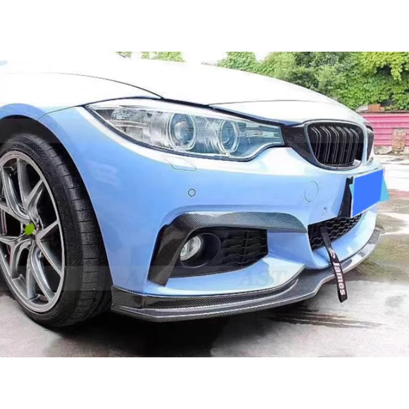 Carbon Fiber Wind Knife For BMW 4 Series F32 F33 F36 420i 428i CC style Front Bumper Splitter Fog Lamp Grill Cover Air Vent