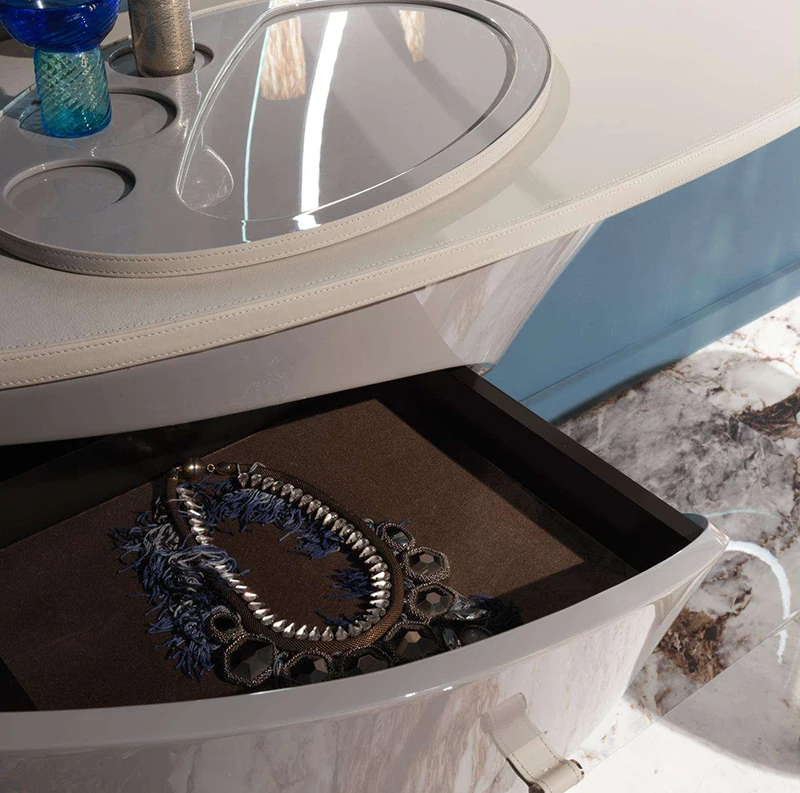 Modern Luxury Wood Large Makeup Vanity Desk Dresser Set Furniture Home Bedroom Wooden Led Dressing Table With Mirror