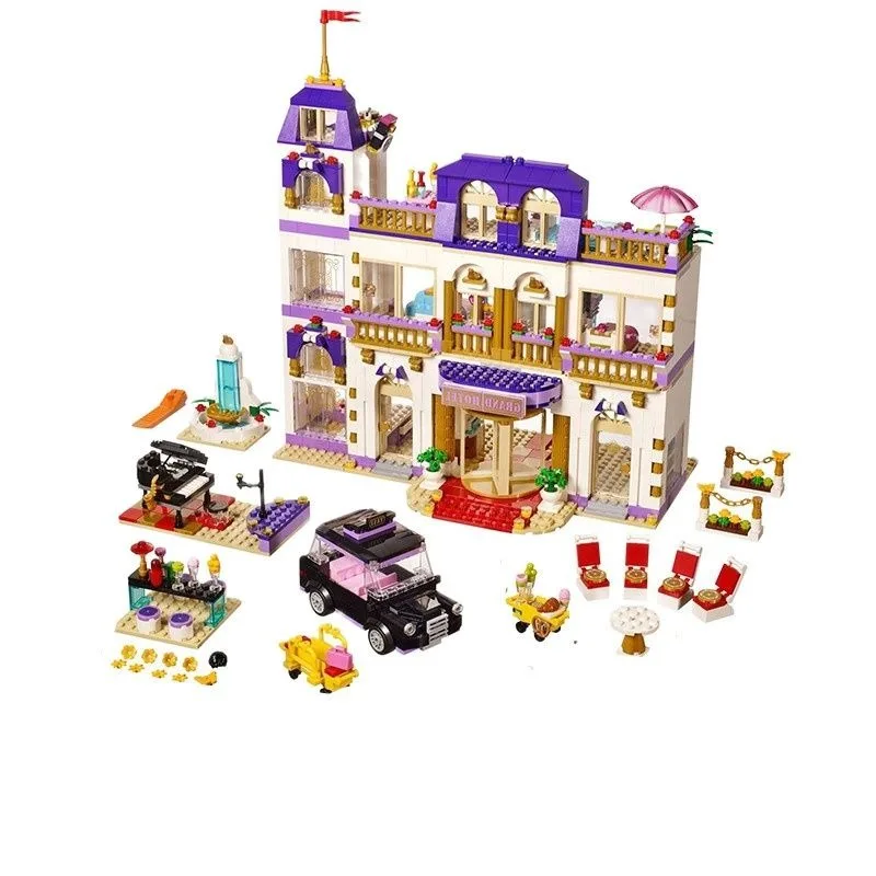 1585PCS HeartLake Grand Hotel House Building Blocks Kids DIY Educational Bricks Toys Gift for Children Girls