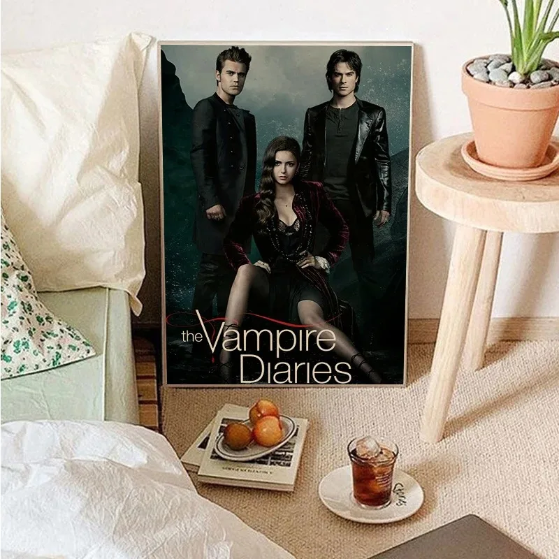 The Vampire Diaries Classic Movie Posters Canvas Painting Room Bar Cafe Aesthetic Art Wall Painting