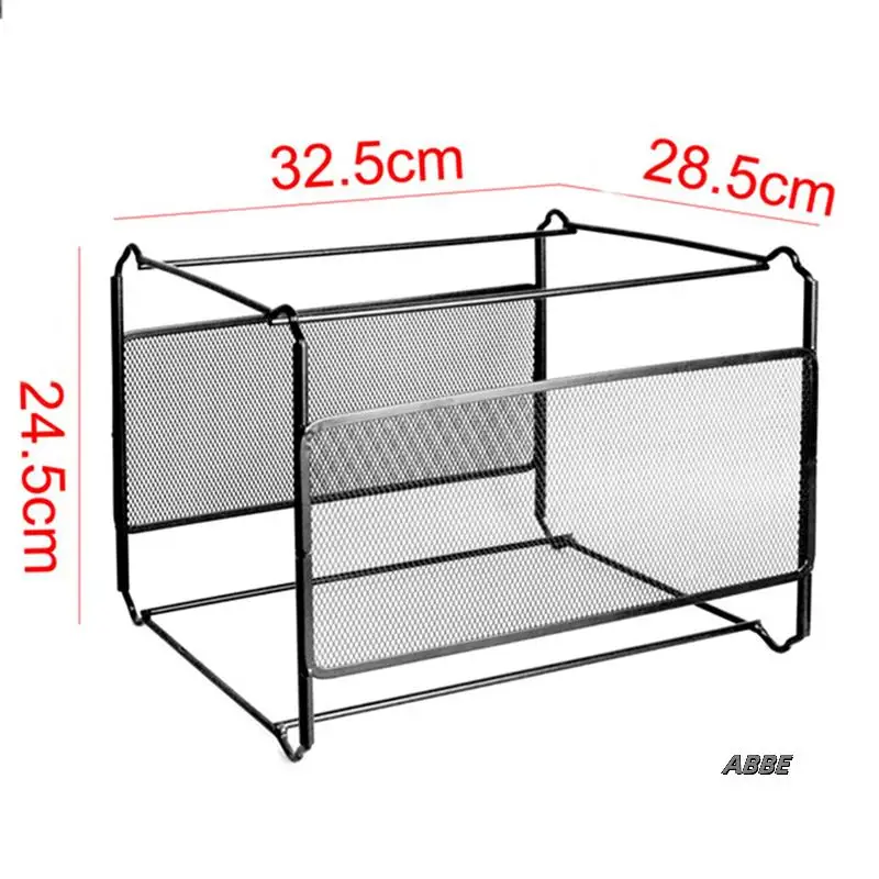 4X A4 Mesh Metal File Organizer Box Hanging File Folder Box Desk Storage Holder Shelf Holder Storage For Office Home
