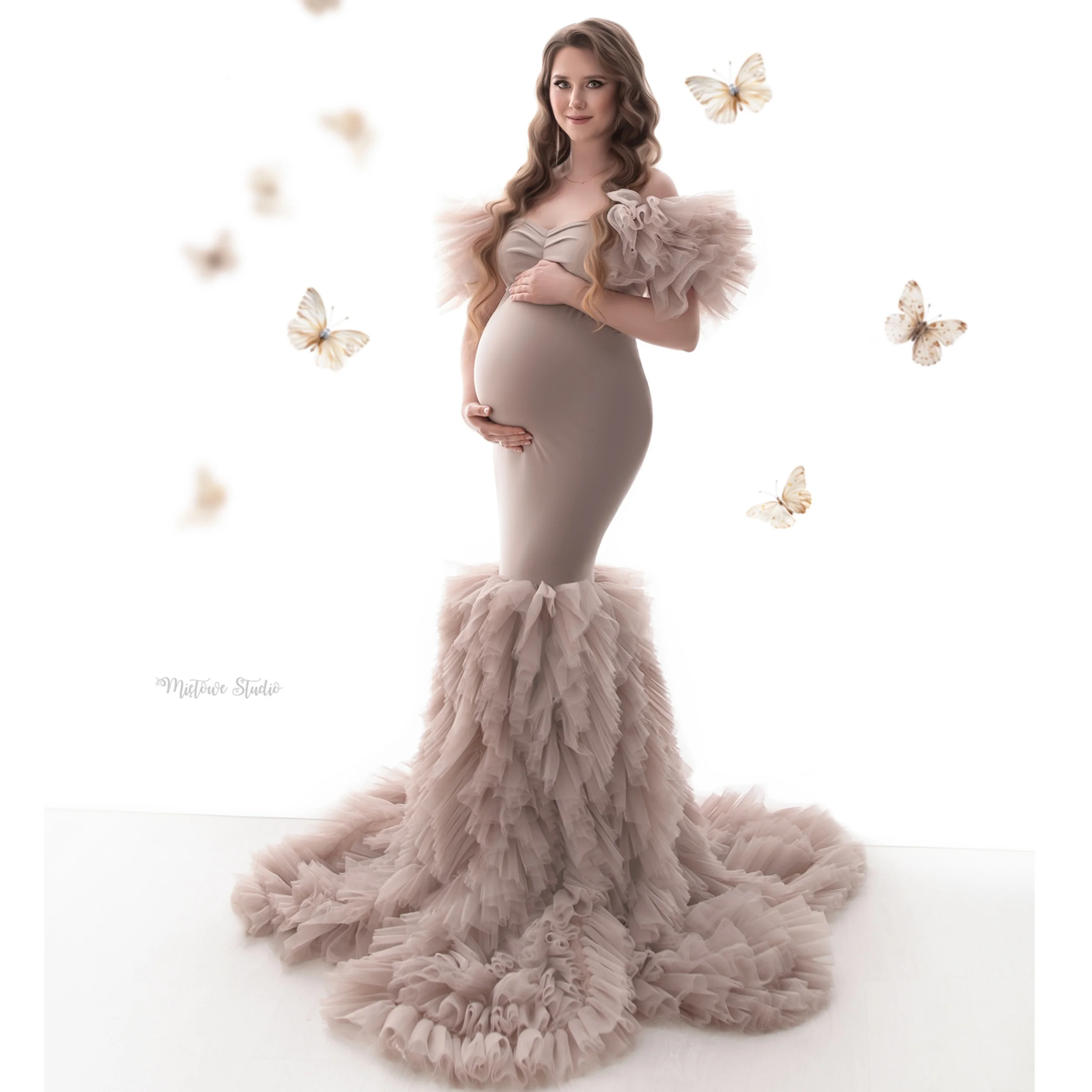 

Сексуальное серое платье русалки для беременных, роскошное вечернее платье в форме сердца для беременных, гофрированные фото платья для детского душа по индивидуальному заказу