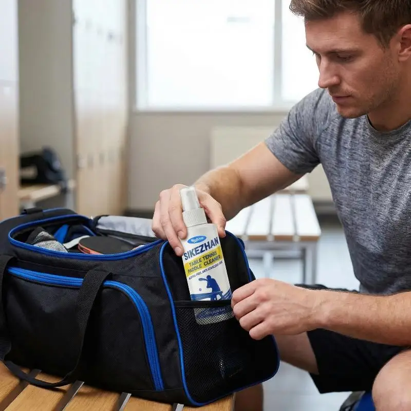 

Table Tennis Rubber Cleaner With Sponge Extends Paddle Life Increases Grip Efficiency For Student Training