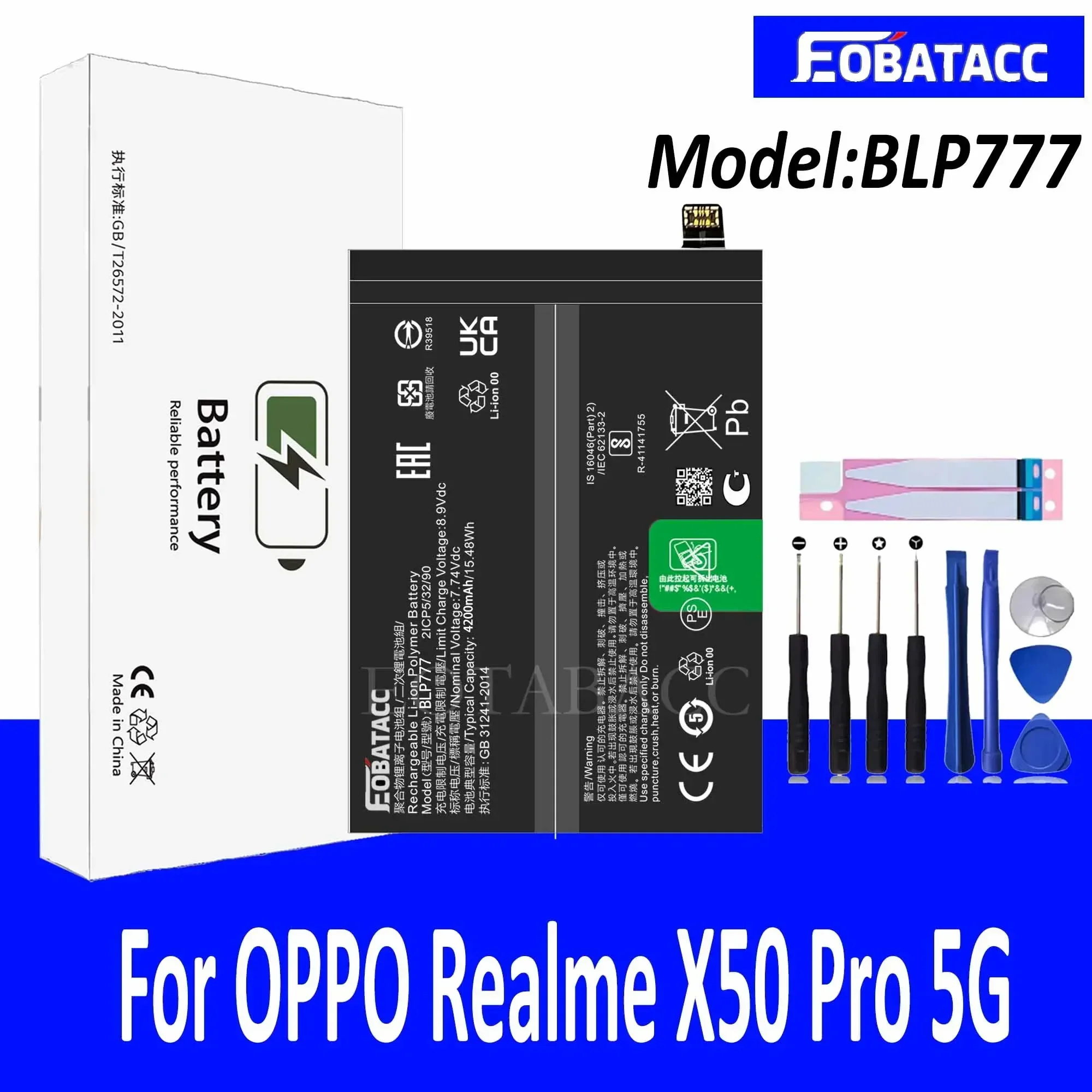 

EOTABACC 100% Новый оригинальный аккумулятор BLP777 для OPPO Realme X50 Pro 5G аккумулятор + Инструменты