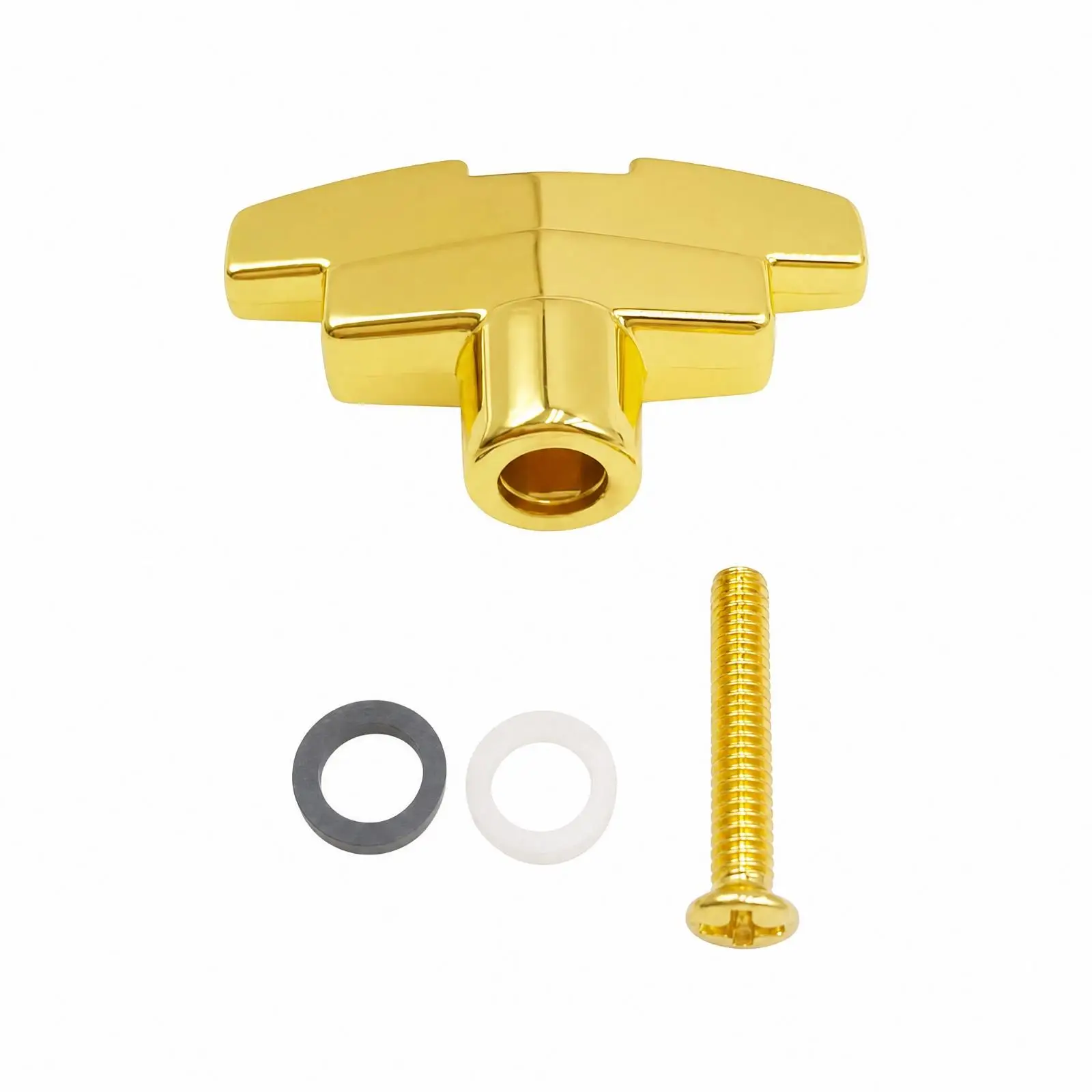 Replacement Guitar Tuning Knob Zinc Alloy Cross Profile Compact Stepped Design with Screw Washers for Standard Machine Post Fit