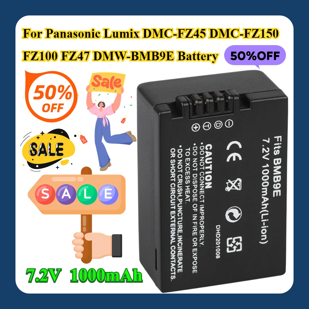 

For Panasonic Lumix DMC-FZ45 DMC-FZ150 FZ100 FZ47 DMW-BMB9E Battery