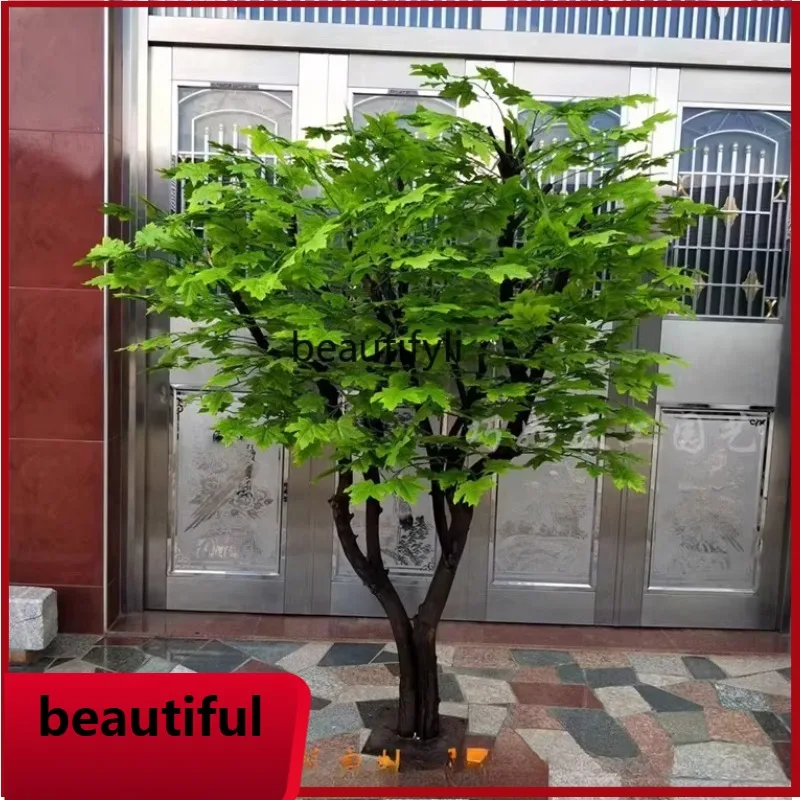 

F132 Simulation green maple sycamore tree zen bonsai plant landscaping indoor greening landscape fake tree
