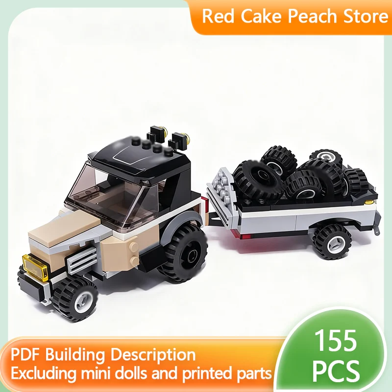 

City Car Model MOC Building Bricks Classic Tractor With Trailer Modular Technology Children Holiday Gifts Assemble Toys Suit