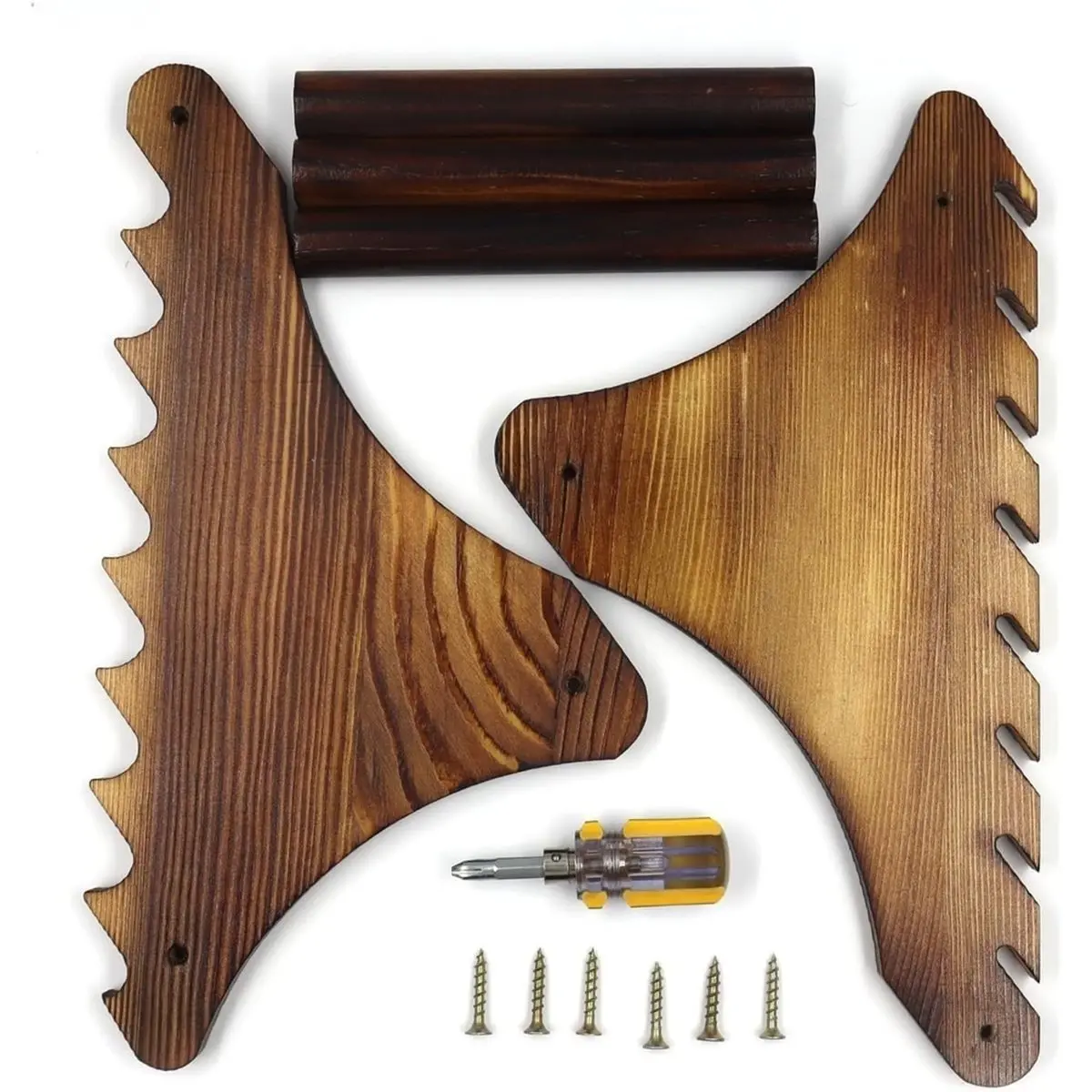 (A02R] Knife Block, Wood Fixed Blade Knife Collection Display Stand Holder, Knife Holder Knife , Maximum 8 Knives